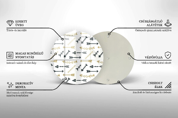Glas Ceranfeldabdeckung Boho-Pfeilmuster