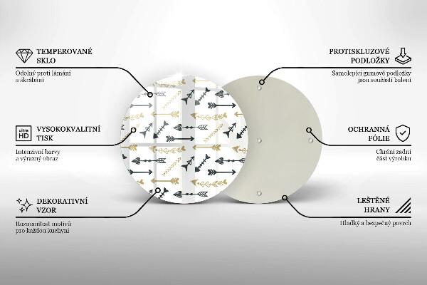 Glas Ceranfeldabdeckung Boho-Pfeilmuster