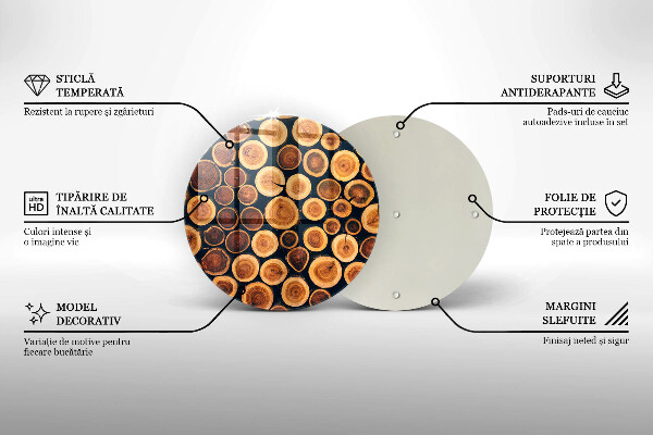 Glas Ceranfeldabdeckung Baumstümpfe aus Holz