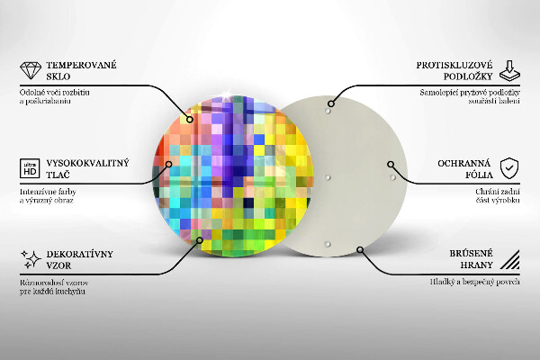 Glas Ceranfeldabdeckung Bunte Pixelquadrate