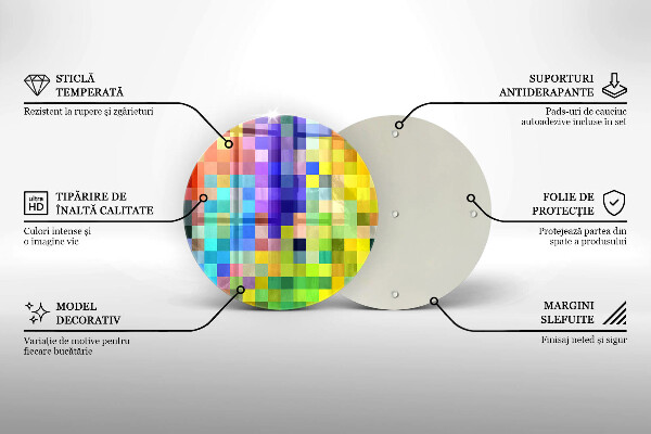 Glas Ceranfeldabdeckung Bunte Pixelquadrate