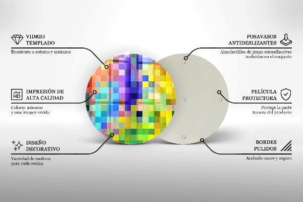 Glas Ceranfeldabdeckung Bunte Pixelquadrate