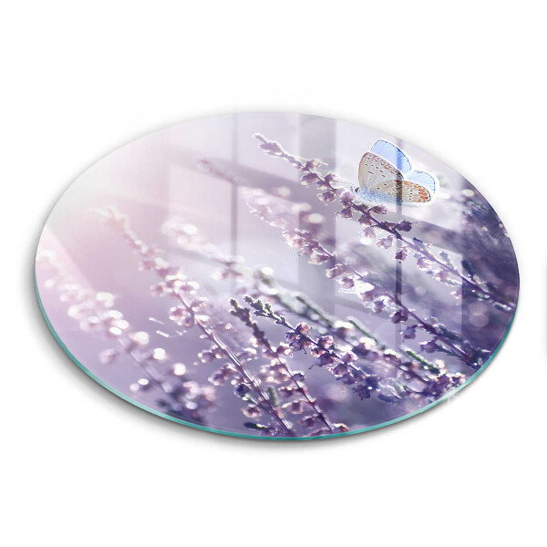 Glas Ceranfeldabdeckung Wildblumen und Schmetterling