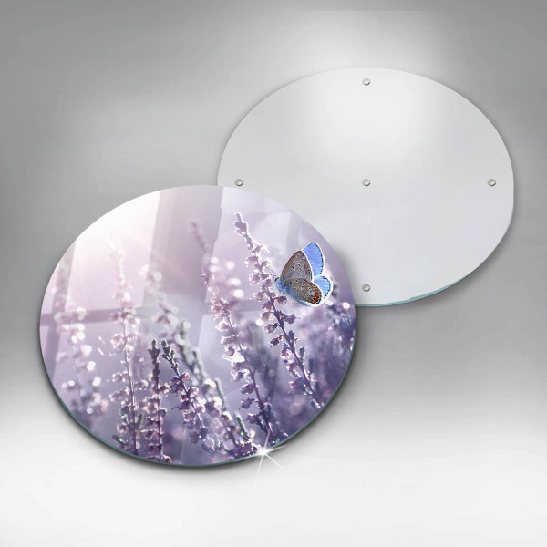 Glas Ceranfeldabdeckung Wildblumen und Schmetterling