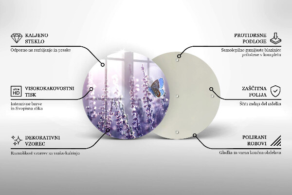 Glas Ceranfeldabdeckung Wildblumen und Schmetterling