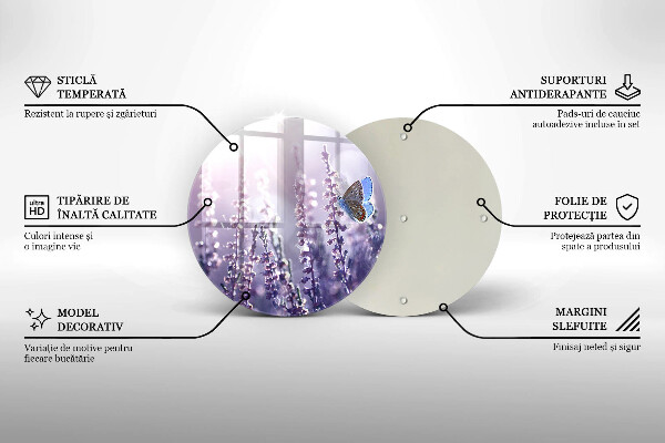 Glas Ceranfeldabdeckung Wildblumen und Schmetterling