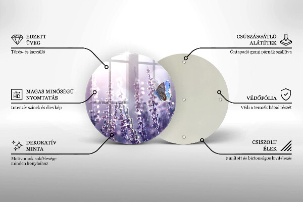 Glas Ceranfeldabdeckung Wildblumen und Schmetterling
