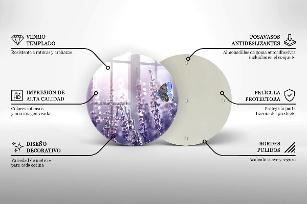 Glas Ceranfeldabdeckung Wildblumen und Schmetterling