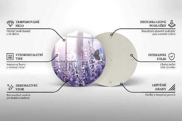 Glas Ceranfeldabdeckung Wildblumen und Schmetterling