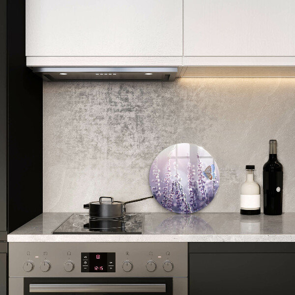 Glas Ceranfeldabdeckung Wildblumen und Schmetterling