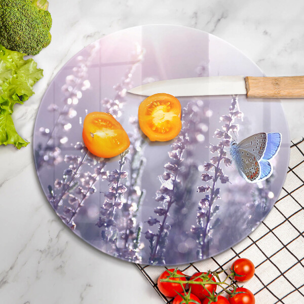 Glas Ceranfeldabdeckung Wildblumen und Schmetterling