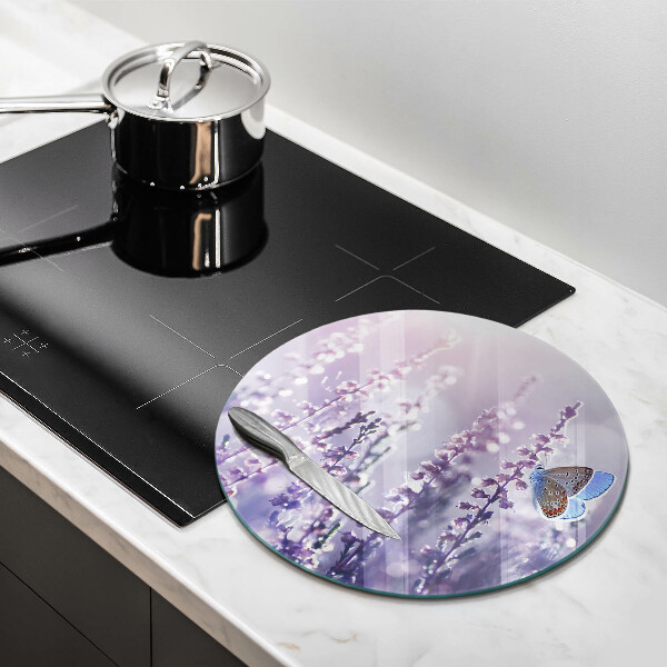 Glas Ceranfeldabdeckung Wildblumen und Schmetterling