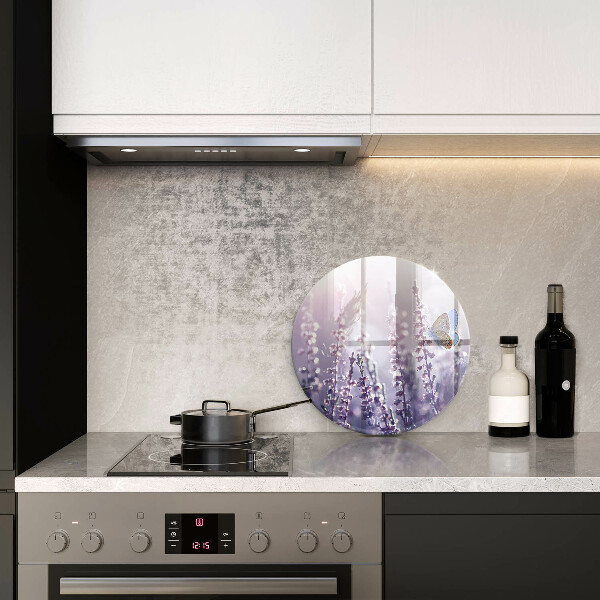 Glas Ceranfeldabdeckung Wildblumen und Schmetterling