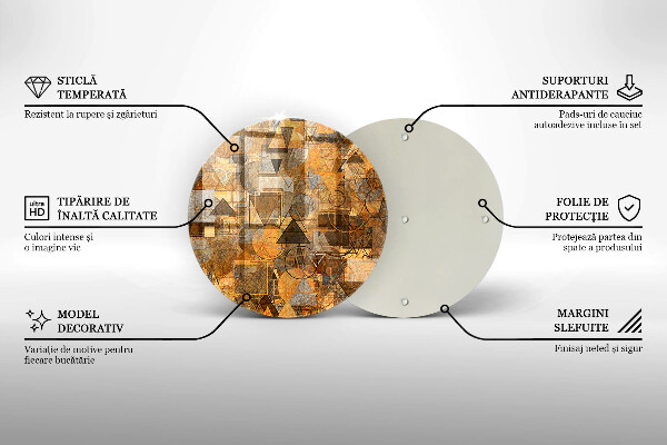 Glas Ceranfeldabdeckung Nahtloses Muster aus geometrischen Figuren