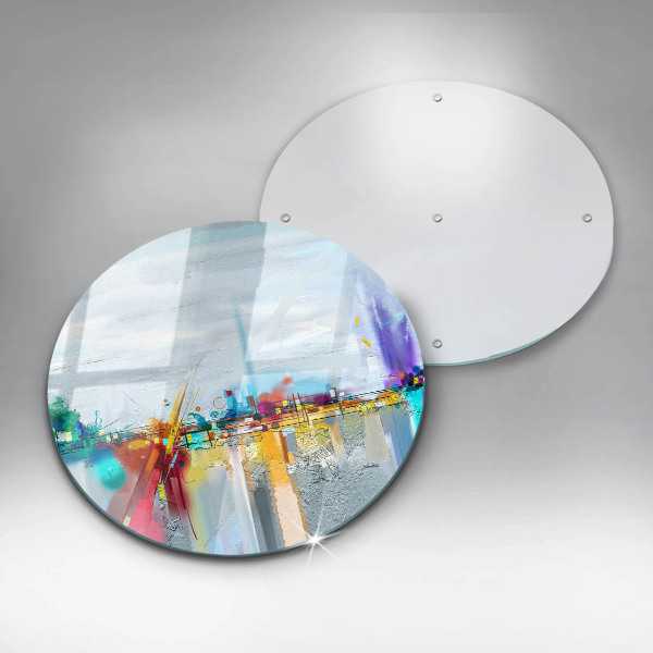 Glas Ceranfeldabdeckung Spritzschutz Gemalte Abstraktion