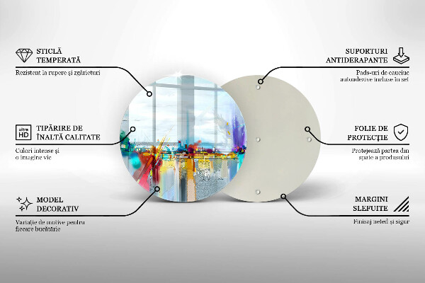 Glas Ceranfeldabdeckung Spritzschutz Gemalte Abstraktion