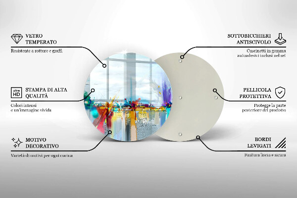 Glas Ceranfeldabdeckung Spritzschutz Gemalte Abstraktion