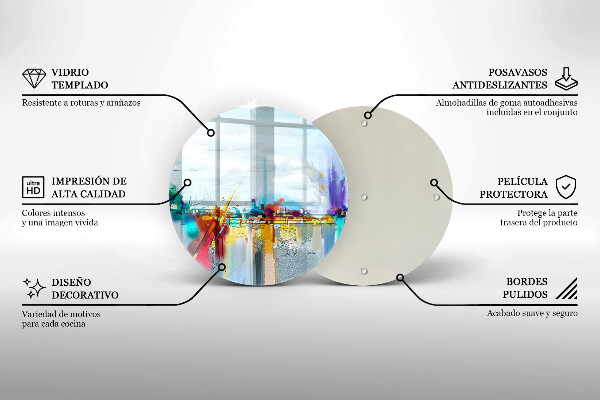 Glas Ceranfeldabdeckung Spritzschutz Gemalte Abstraktion