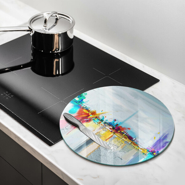 Glas Ceranfeldabdeckung Spritzschutz Gemalte Abstraktion