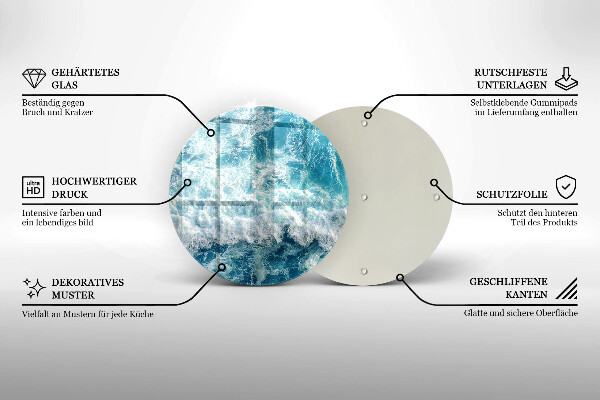 Glas Ceranfeldabdeckung Spritzschutz Meerwasserwellen