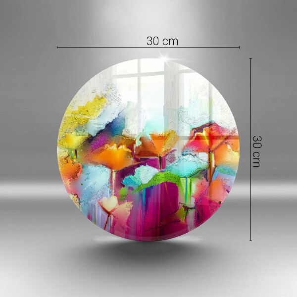 Glas Ceranfeldabdeckung Spritzschutz Bemalte Blumen