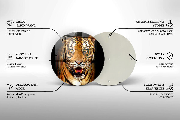 Glas Ceranfeldabdeckung Spritzschutz Wildtiertiger