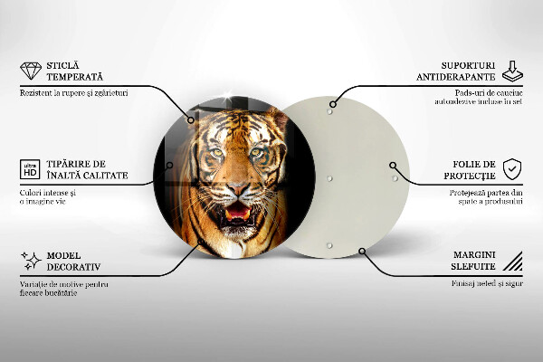 Glas Ceranfeldabdeckung Spritzschutz Wildtiertiger