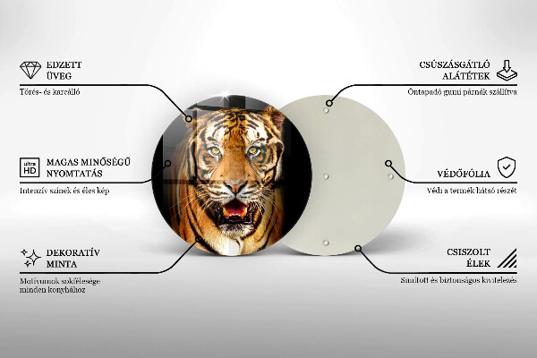 Glas Ceranfeldabdeckung Spritzschutz Wildtiertiger