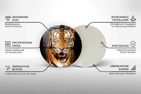 Glas Ceranfeldabdeckung Spritzschutz Wildtiertiger