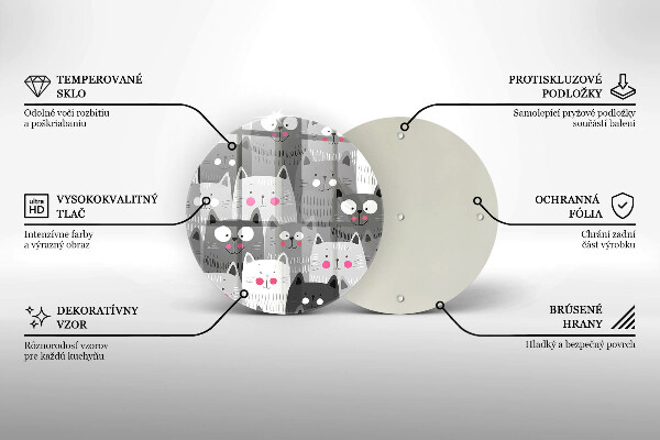 Glas Ceranfeldabdeckung Spritzschutz Katzenillustration