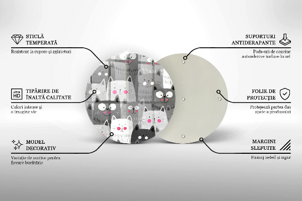 Glas Ceranfeldabdeckung Spritzschutz Katzenillustration