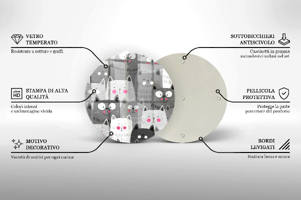 Glas Ceranfeldabdeckung Spritzschutz Katzenillustration