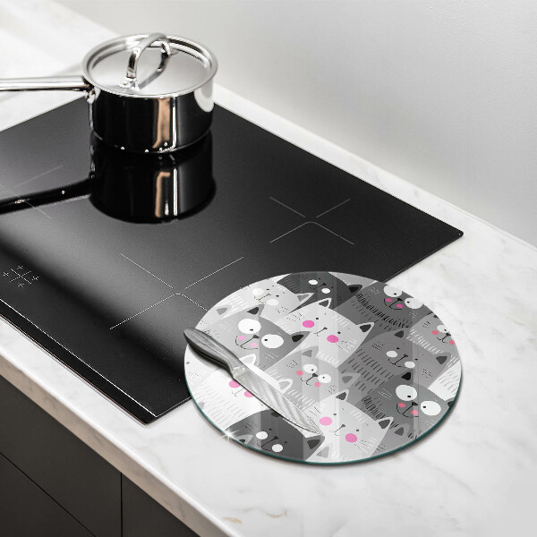 Glas Ceranfeldabdeckung Spritzschutz Katzenillustration