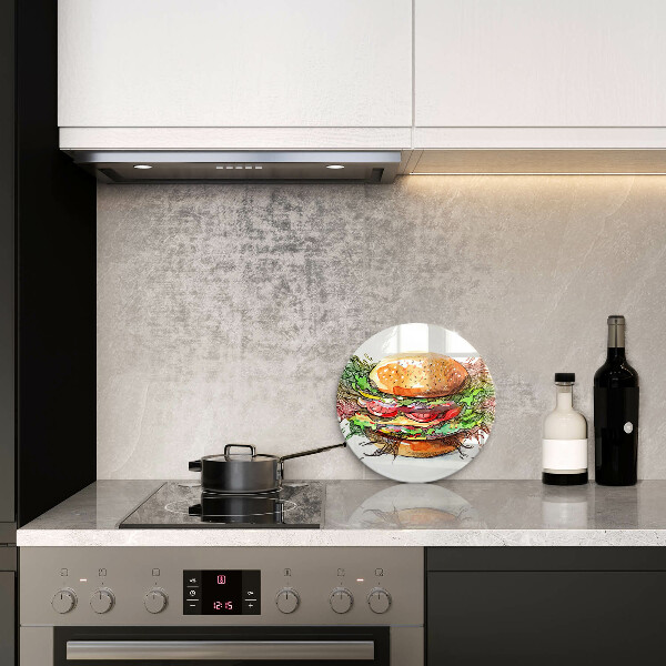 Glas Herdabdeckplatte Hamburger-Zeichnung
