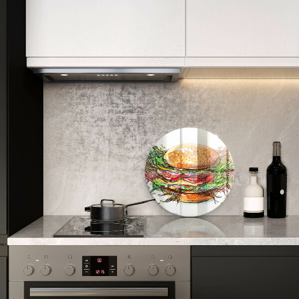Glas Herdabdeckplatte Hamburger-Zeichnung