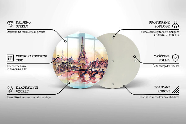 Glas Herdabdeckplatte Landschaft des Pariser Eiffelturms
