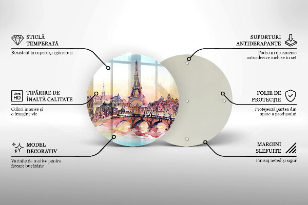Glas Herdabdeckplatte Landschaft des Pariser Eiffelturms
