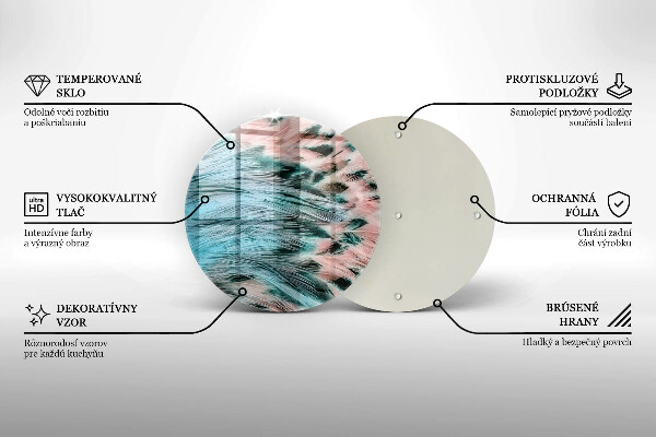 Glas Ceranfeldabdeckung Boho-Vogelfedern