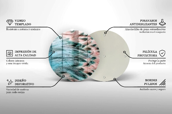 Glas Ceranfeldabdeckung Boho-Vogelfedern