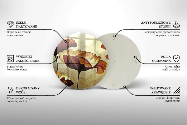 Glas Ceranfeldabdeckung Bemalte Boho-Blumen