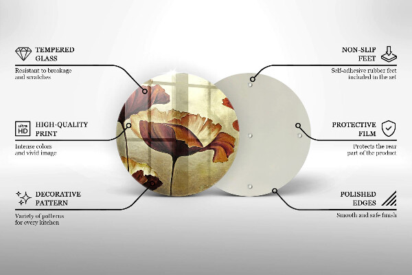 Glas Ceranfeldabdeckung Bemalte Boho-Blumen