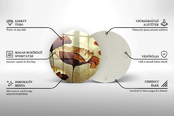 Glas Ceranfeldabdeckung Bemalte Boho-Blumen