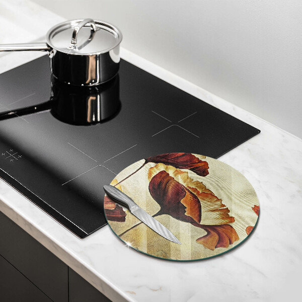 Glas Ceranfeldabdeckung Bemalte Boho-Blumen