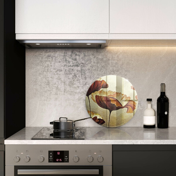 Glas Ceranfeldabdeckung Bemalte Boho-Blumen