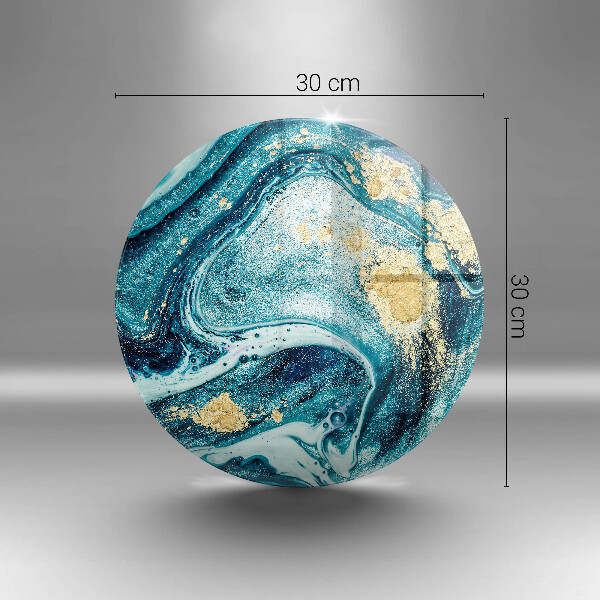 Glas Herdabdeckplatte Blaugoldene Abstraktion