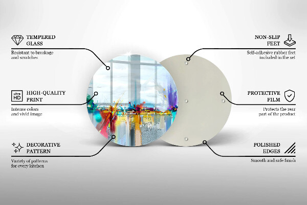 Glas Herdabdeckplatte Gemalte Abstraktion