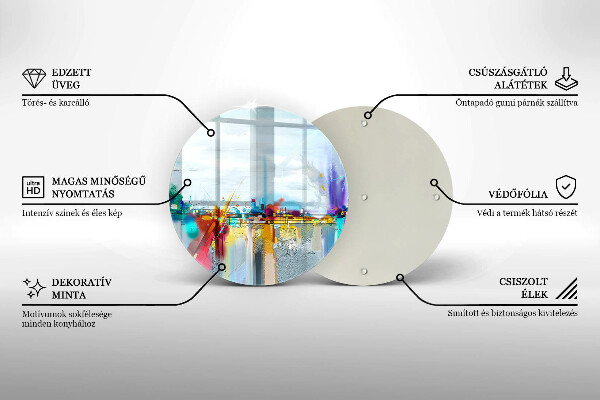 Glas Herdabdeckplatte Gemalte Abstraktion