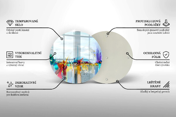 Glas Herdabdeckplatte Gemalte Abstraktion
