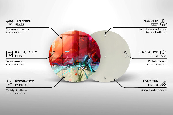 Glas Herdabdeckplatte Gemalte Abstraktion