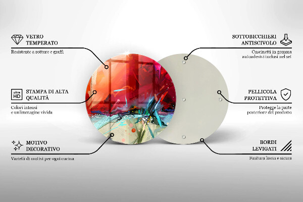 Glas Herdabdeckplatte Gemalte Abstraktion